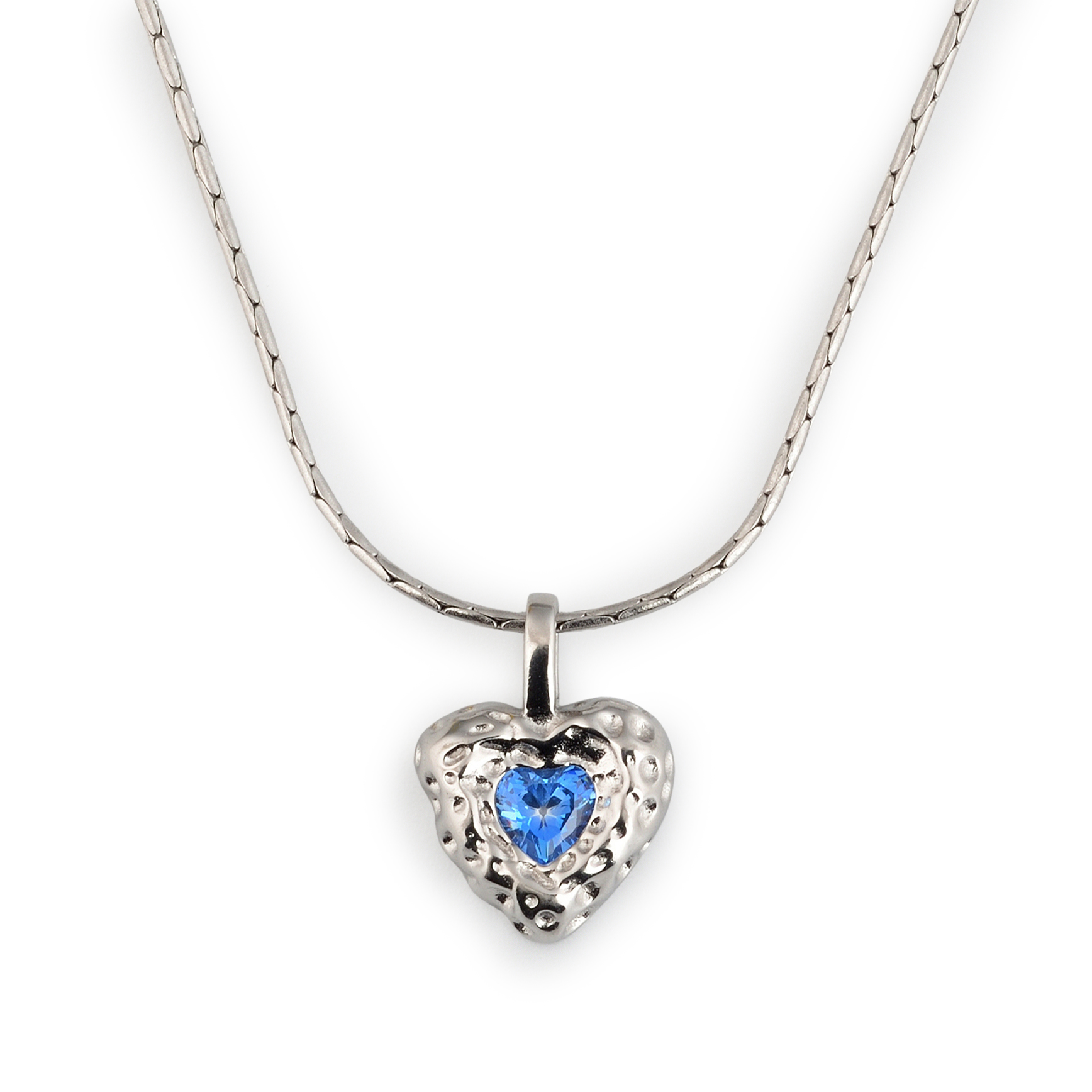 925 Sterling Silver Azure Heart Pendant