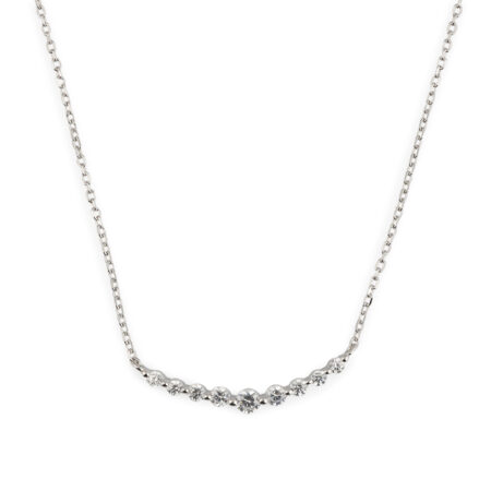 925 Sterling Silver Elegant Cascade Diamond Necklace