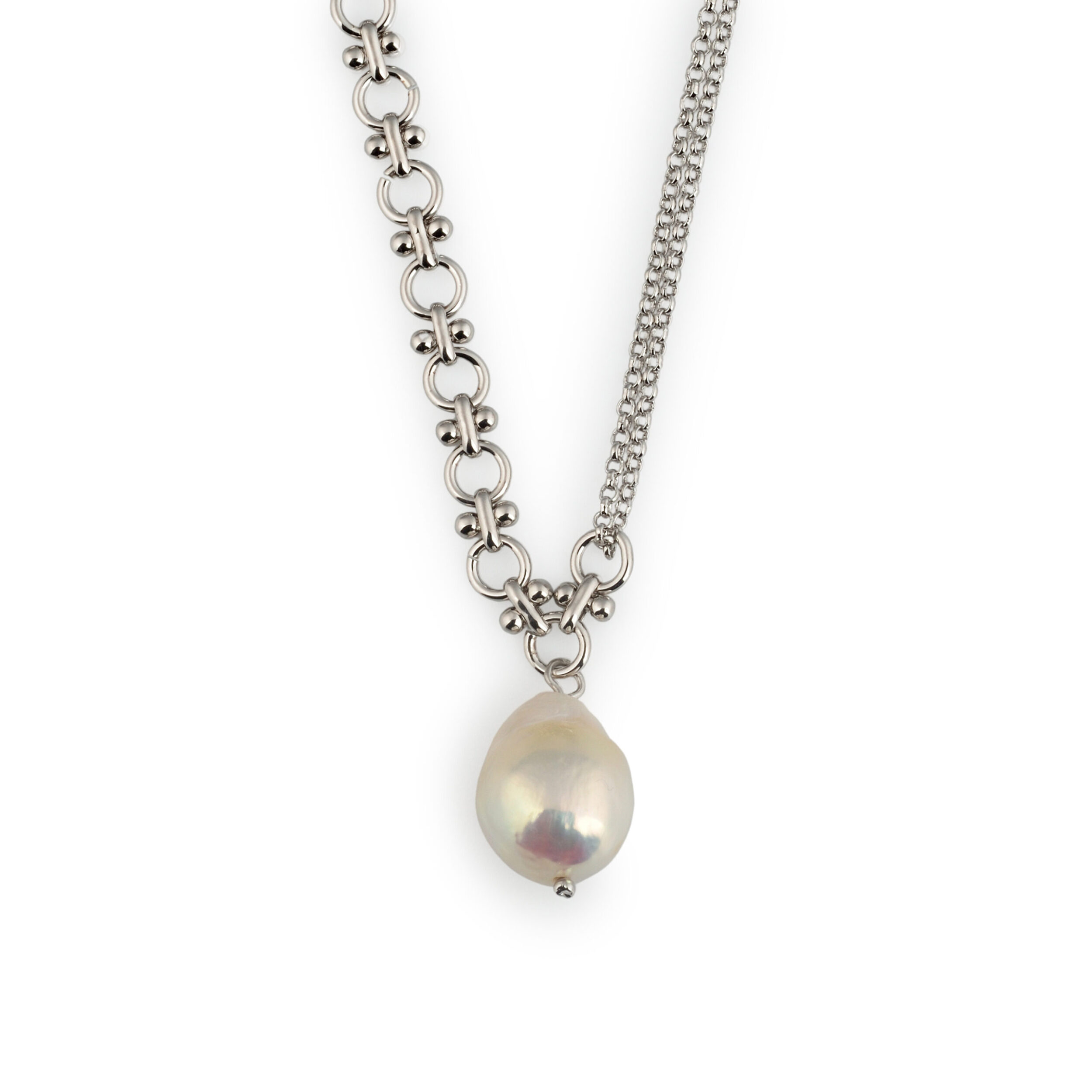 Lustrous Pearl Brass Pendant